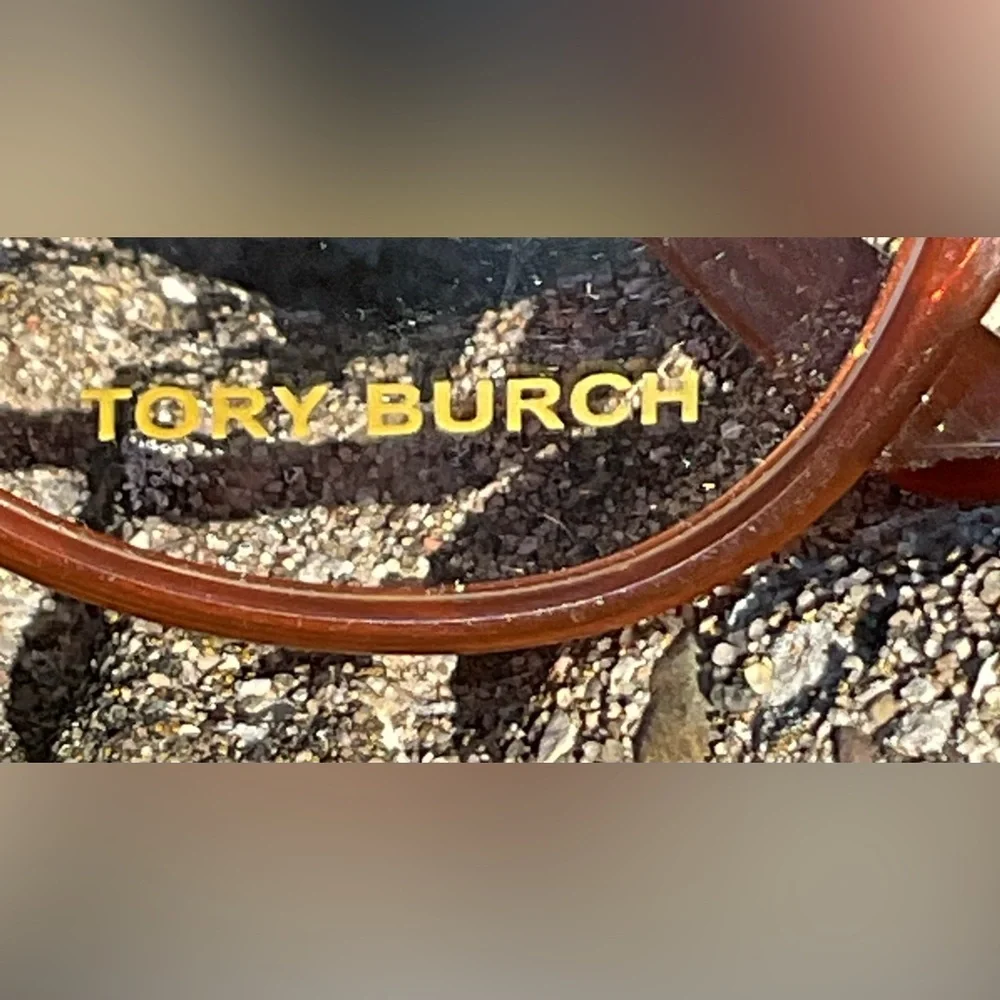 Tory Burch Cat Eye Glasses Amber Copper Clear Lens Chic Designer Frames